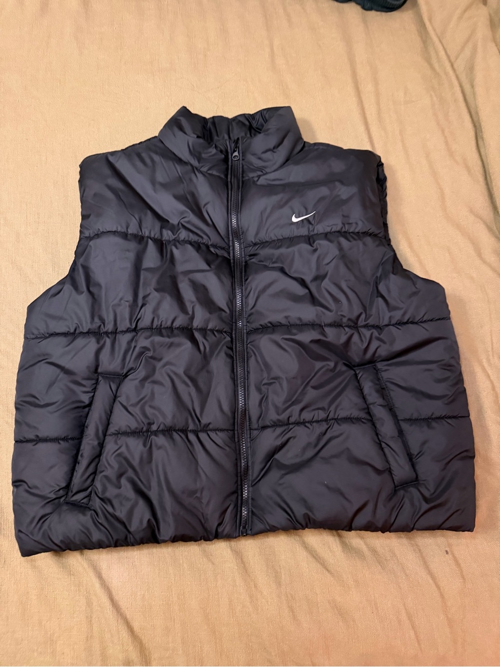 Nike Black Quilted Puffer Vest with Swoosh